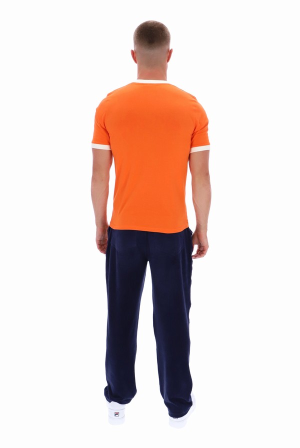 Orange Fila Marconi Essential Ringer Men T-shirts | 3250SYUME