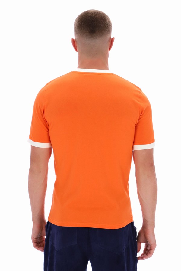 Orange Fila Marconi Essential Ringer Men T-shirts | 3250SYUME