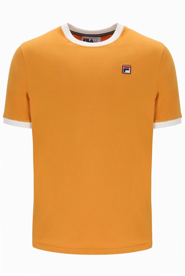 Orange Fila Marconi Essential Ringer Men T-shirts | 8912MOWEA