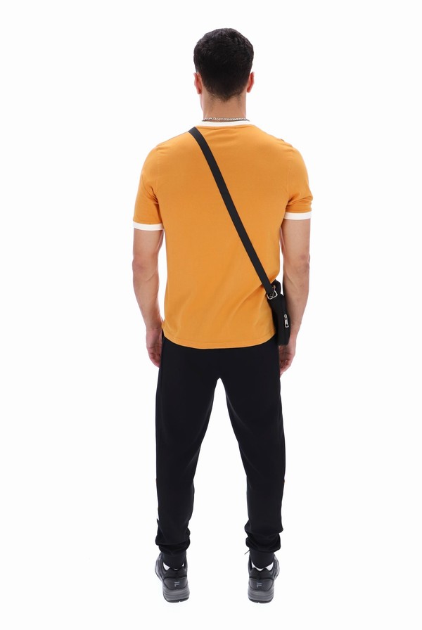 Orange Fila Marconi Essential Ringer Men T-shirts | 8912MOWEA