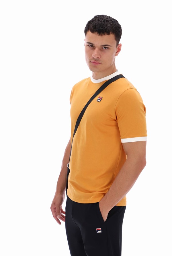 Orange Fila Marconi Essential Ringer Men T-shirts | 8912MOWEA