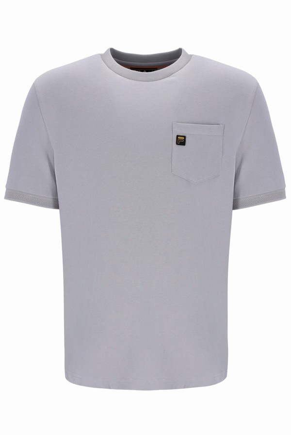 Orange Fila Teo Cut & Sew Pocket Men T-shirts | 8935KUDYS