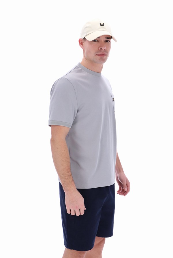 Orange Fila Teo Cut & Sew Pocket Men T-shirts | 8935KUDYS