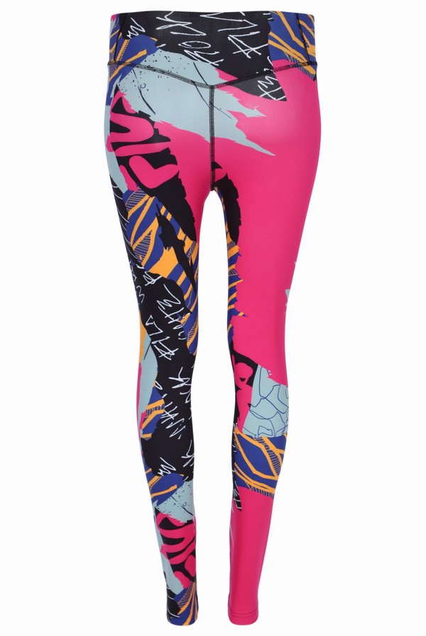 Pink Fila Allover Print Women Leggings | 2435TQAFL