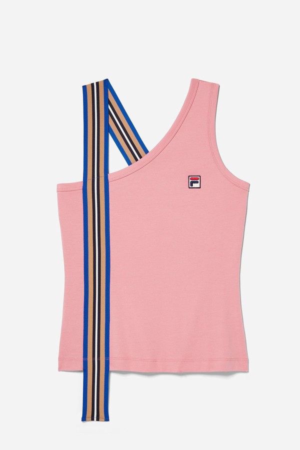 Pink Fila Asymmetrical Tank Women Vest | 3120QPSCZ