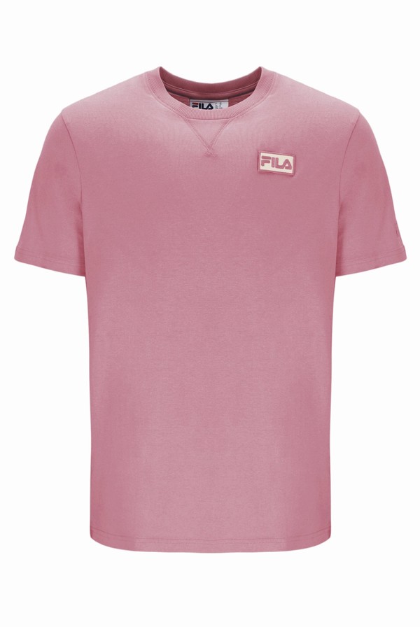 Pink Fila Benjiman Sleeve Men T-shirts | 8751WVJHE