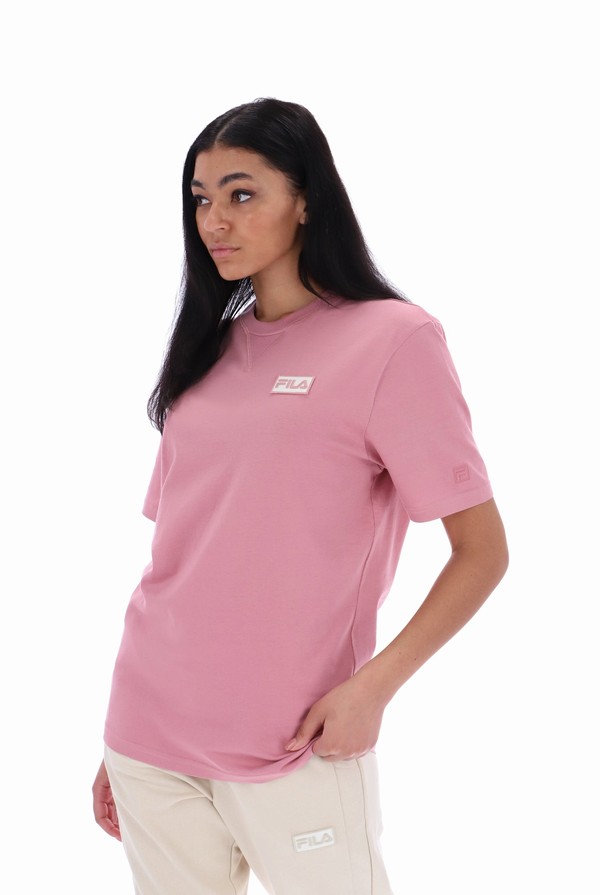 Pink Fila Benjiman Sleeve Men T-shirts | 8751WVJHE