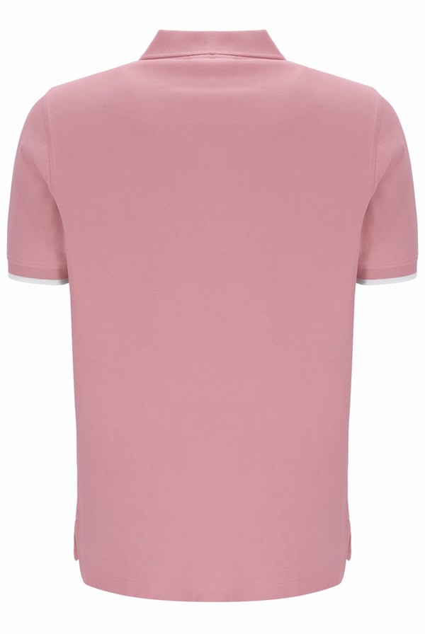 Pink Fila Custom Two Button Tipped Rib Basic Men Polo Shirts | 6581EXCTH