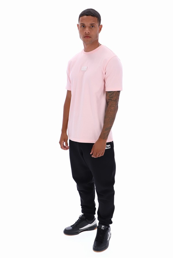 Pink Fila Dax Sleeve Men T-shirts | 8351CUYFB