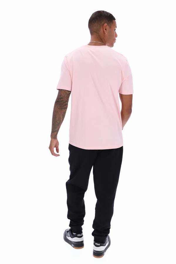 Pink Fila Dax Sleeve Men T-shirts | 8351CUYFB