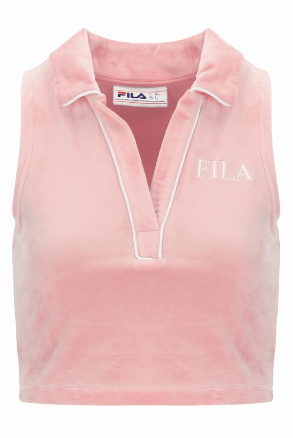 Pink Fila Frenca Collar Style Women Co-ords | 6581RJCHD