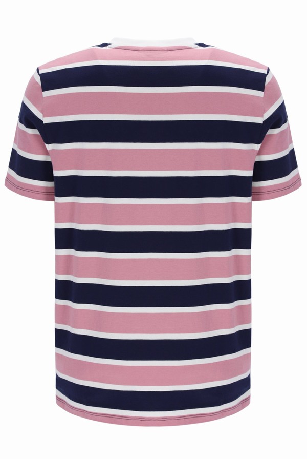 Pink Fila Grayson Yarn Dye Stripe Men T-shirts | 5190ZVIAK