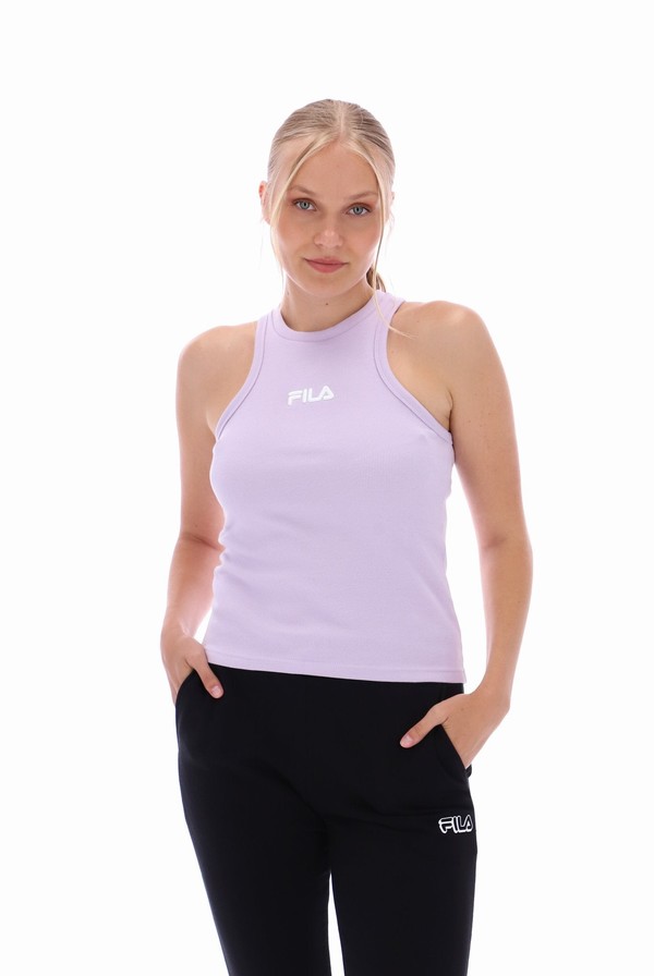 Pink Fila Hilde Racer Cropped Women Vest | 0391OZQXY