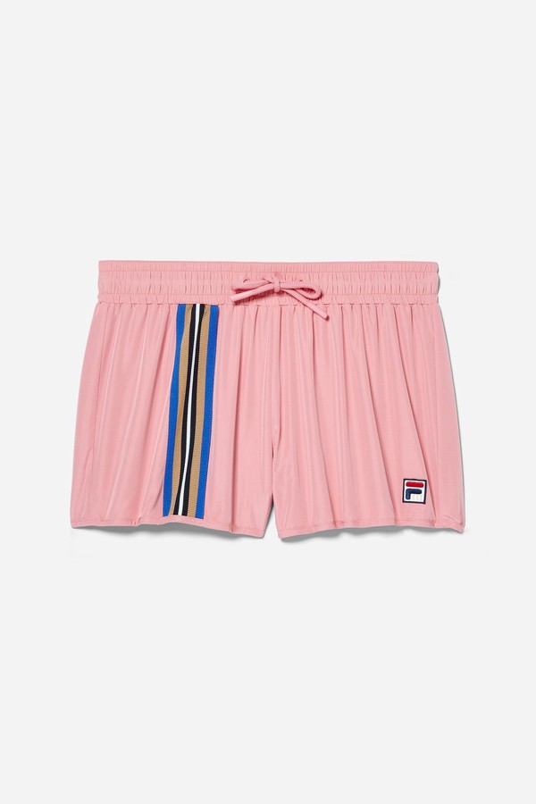 Pink Fila Tape Detail Women Shorts | 6401NJYQS