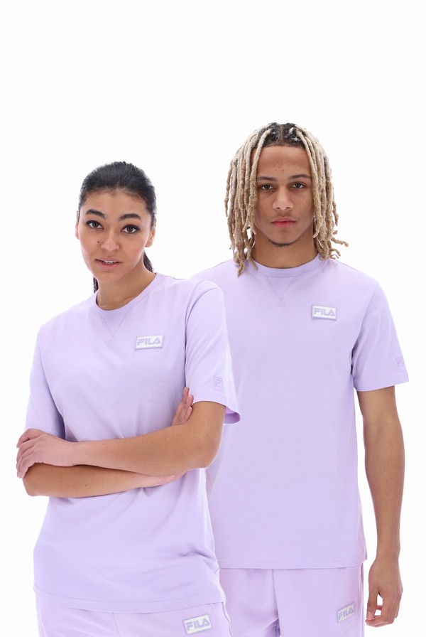 Purple Fila Benjiman Sleeve Men T-shirts | 9614EQLPH