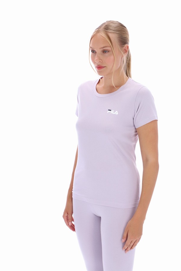 Purple Fila Cecilia Classic Logo Women T-shirts | 4680PLSRG