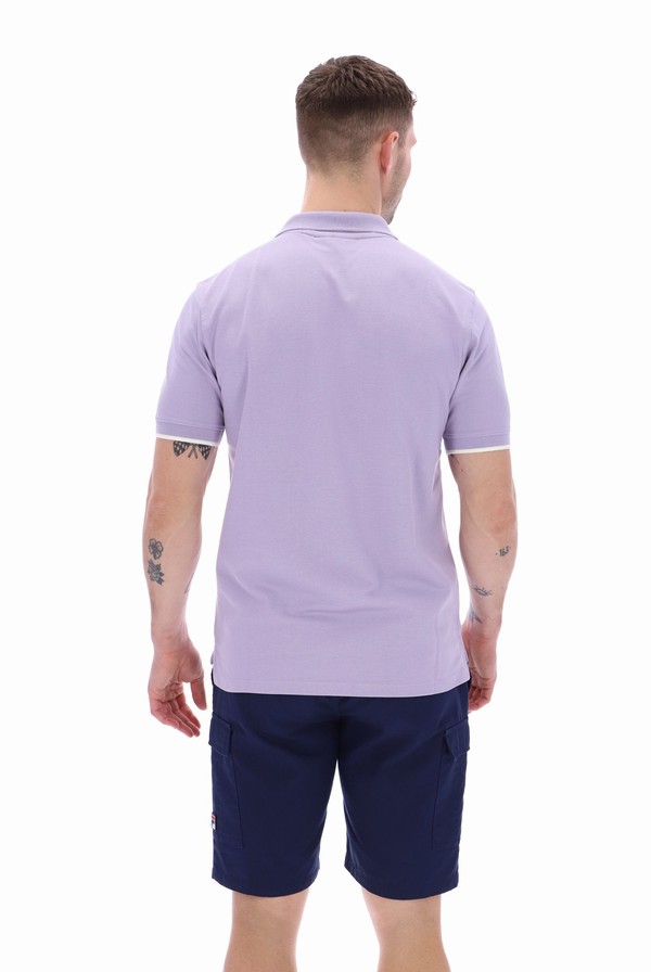 Purple Fila Custom Two Button Tipped Rib Basic Men Polo Shirts | 5316JZOTU