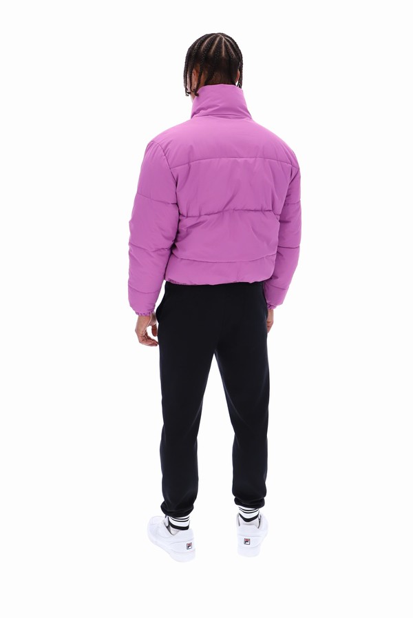 Purple Fila Delta Solid Puffer Men Jackets | 6321MFTBV