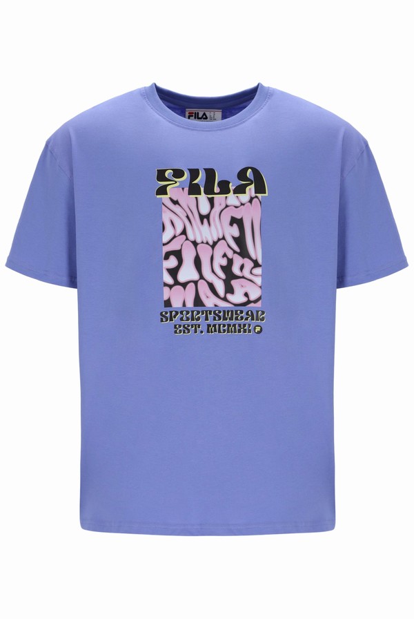 Purple Fila Dugie Graphic Men T-shirts | 8753ZCHFO