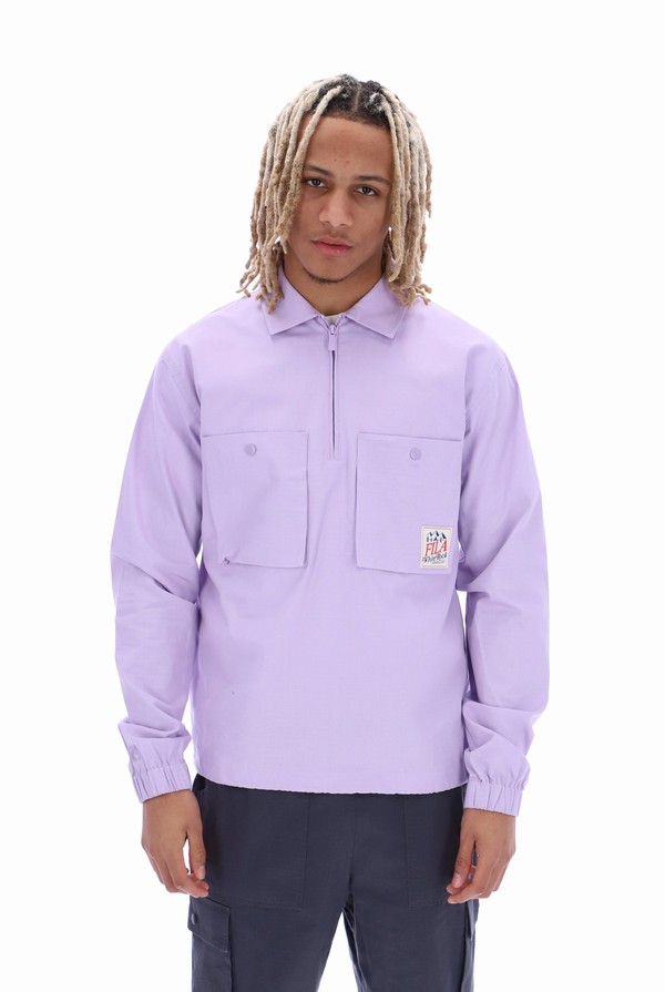 Purple Fila Ken Ripstop 1/4 Zip Men Jackets | 8137BGKZV