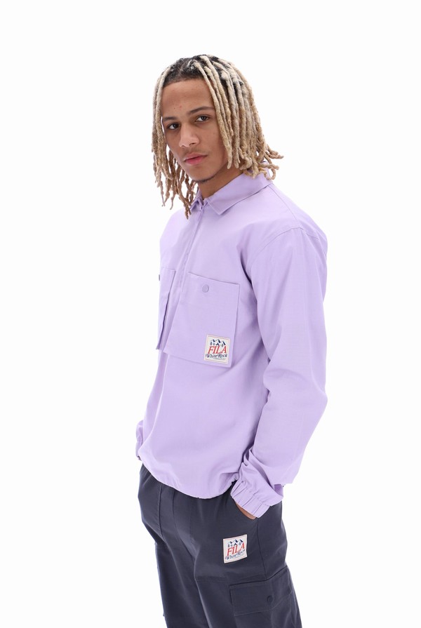 Purple Fila Ken Ripstop 1/4 Zip Men Jackets | 8137BGKZV