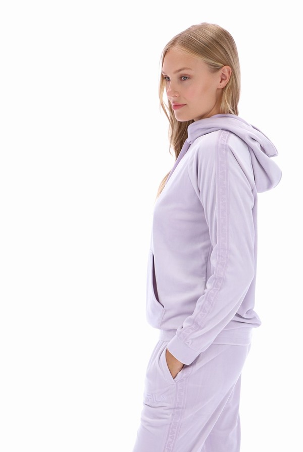 Purple Fila Malia Raglan Velour Women Co-ords | 9583GDUVO