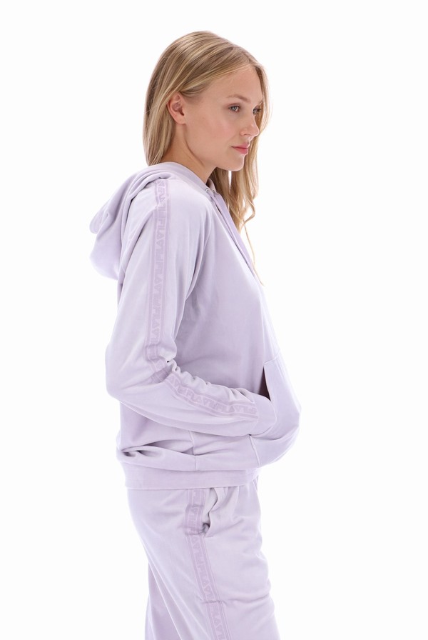 Purple Fila Malia Raglan Velour Women Co-ords | 9583GDUVO