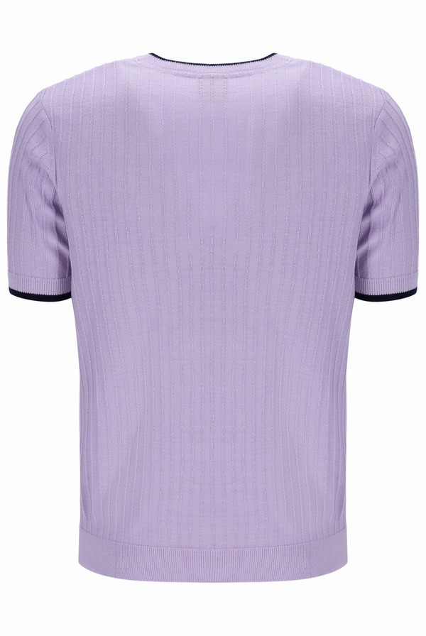 Purple Fila Musso BB1 Knitted Textured Men T-shirts | 3074YAZXG