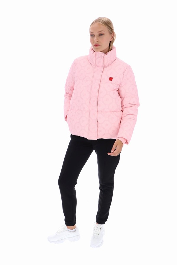 Purple Fila Odi Gio Printed Puffer Women Jackets | 1275OIHZK