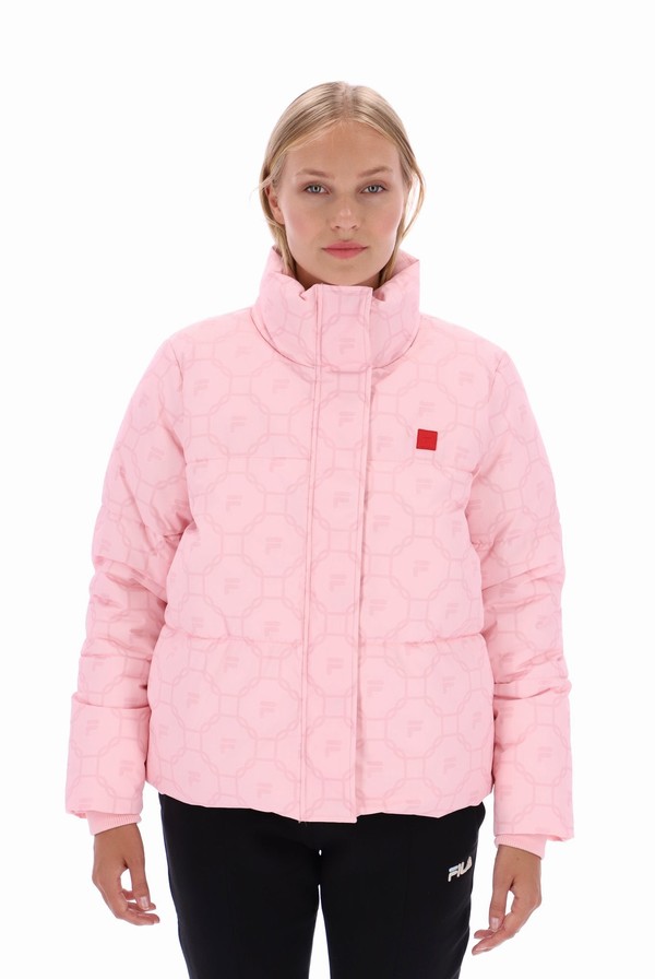 Purple Fila Odi Gio Printed Puffer Women Jackets | 1275OIHZK