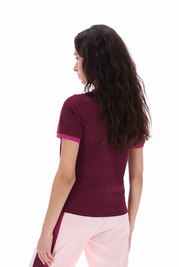 Purple / Burgundy Fila Marcia Ringer Women T-shirts | 2613CWILS