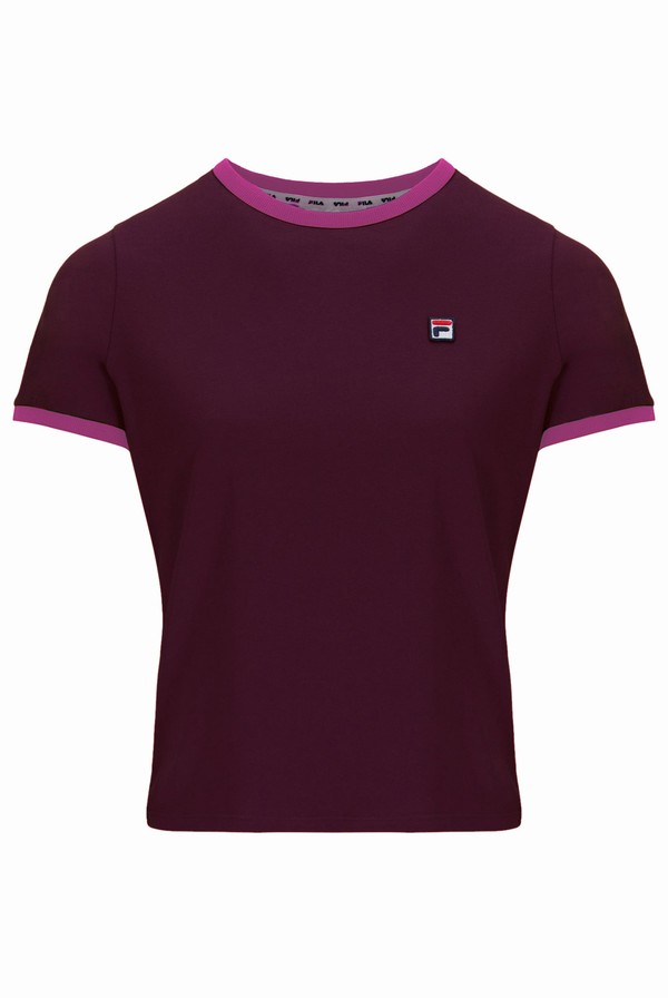 Purple / Burgundy Fila Marcia Ringer Women T-shirts | 2613CWILS