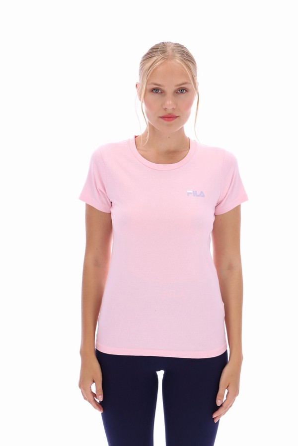 Purple / Pink Fila Cecilia Classic Logo Women T-shirts | 8216HYXKF