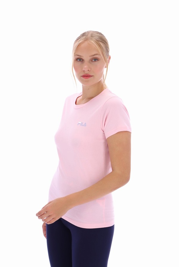 Purple / Pink Fila Cecilia Classic Logo Women T-shirts | 8216HYXKF