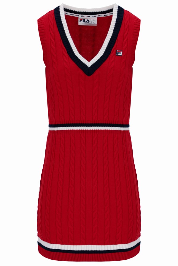 Red Fila Darian Knit Dress Women Dress | 6487EUAJD