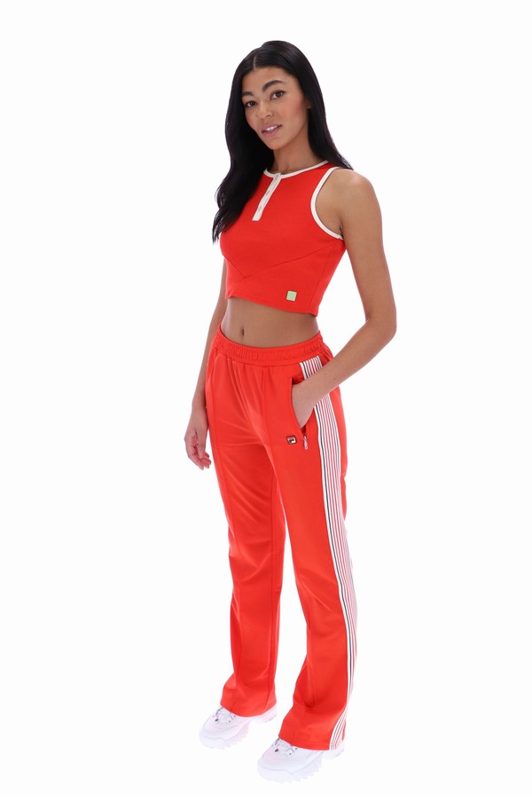 Red Fila Tyla Ribbed Cropped Women Vest | 1709MOAIX