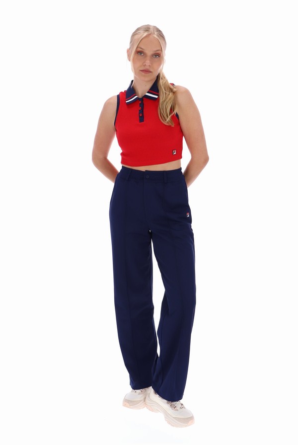 Red Fila Tyson Cropped Women Co-ords | 5791PUDEK