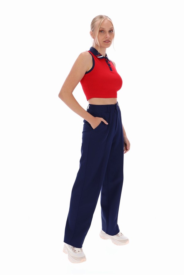 Red Fila Tyson Cropped Women Co-ords | 5791PUDEK