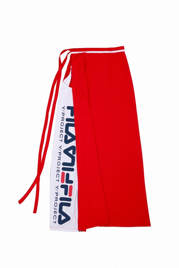 Red Fila Y/PROJECT Wrap Maxi Women Skirts | 9178KWZCG