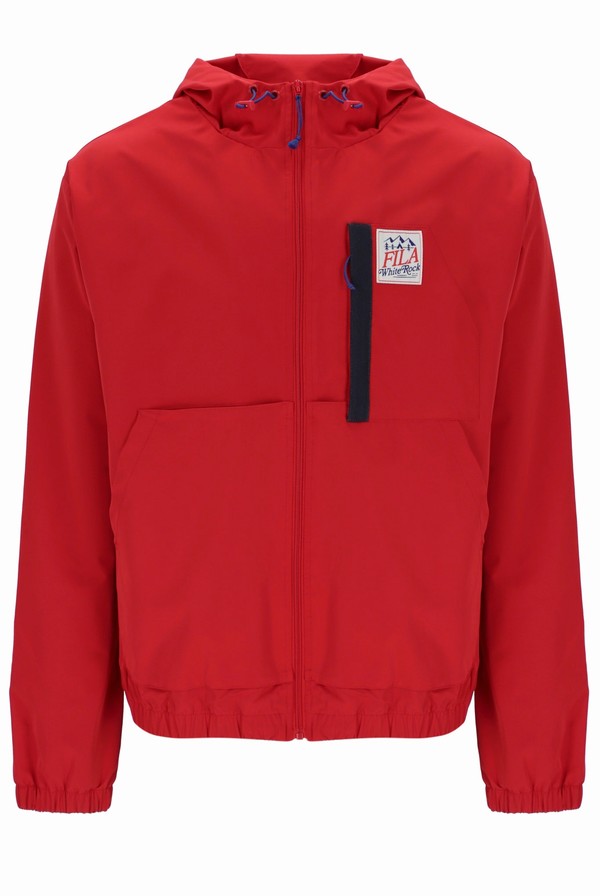 Red Fila Zane Windbreaker Men Jackets | 4751HFAWE