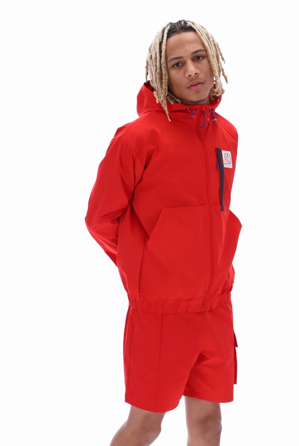 Red Fila Zane Windbreaker Men Jackets | 4751HFAWE