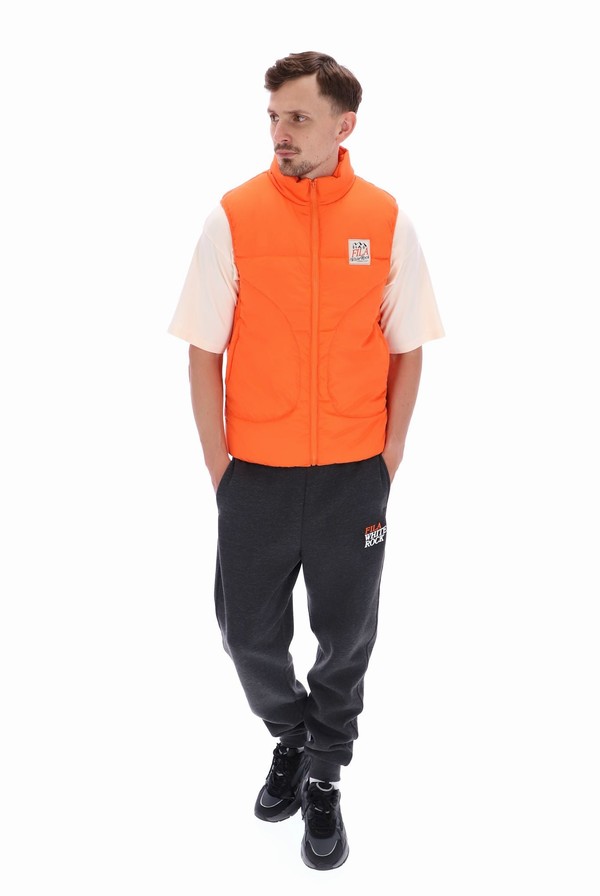 Red / Orange Fila Chamber Full Zip Men Jackets | 3769UIWTR