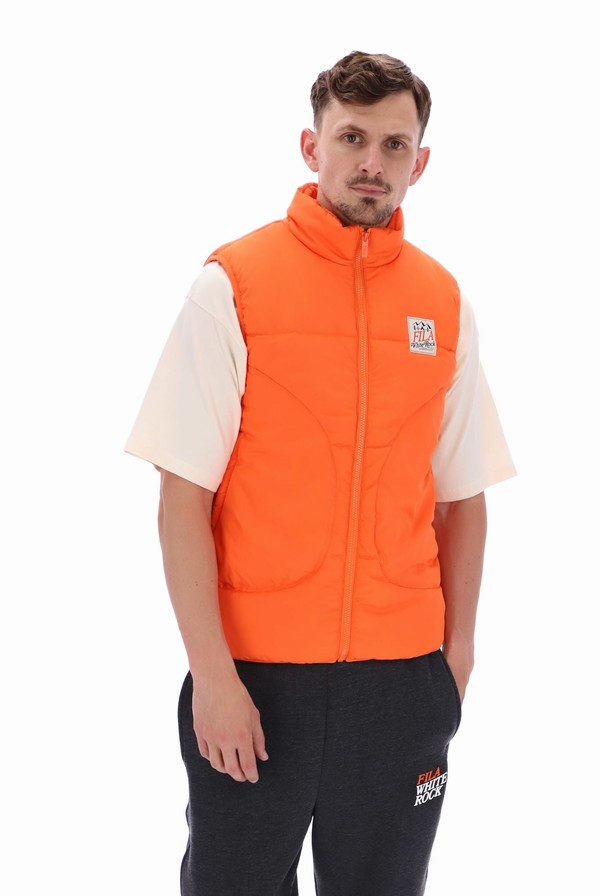 Red / Orange Fila Chamber Full Zip Men Jackets | 3769UIWTR