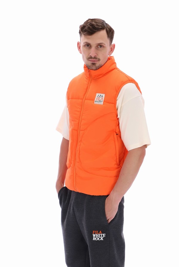 Red / Orange Fila Chamber Full Zip Men Jackets | 3769UIWTR