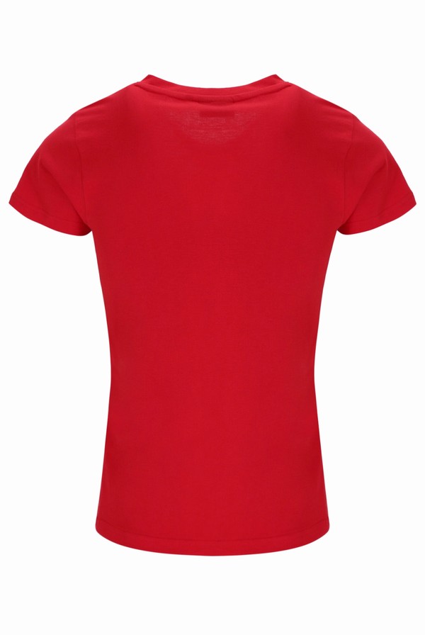 Red / White Fila Cecilia Classic Logo Women T-shirts | 0759GKASP