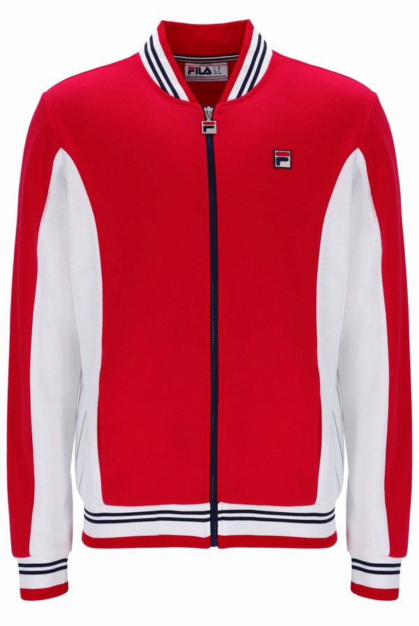 Red / White / Navy Fila Settanta Baseball Men Track Top | 2045ZGWRN