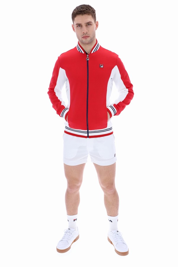 Red / White / Navy Fila Settanta Baseball Men Tracksuits | 7548JPEHB