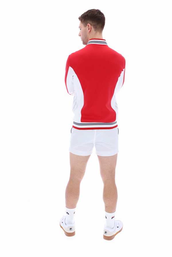 Red / White / Navy Fila Settanta Baseball Men Tracksuits | 7548JPEHB