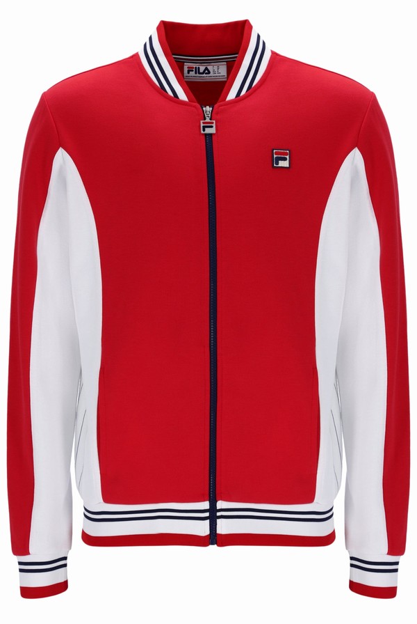 Red / White / Navy Fila Settanta Baseball Men Tracksuits | 7548JPEHB