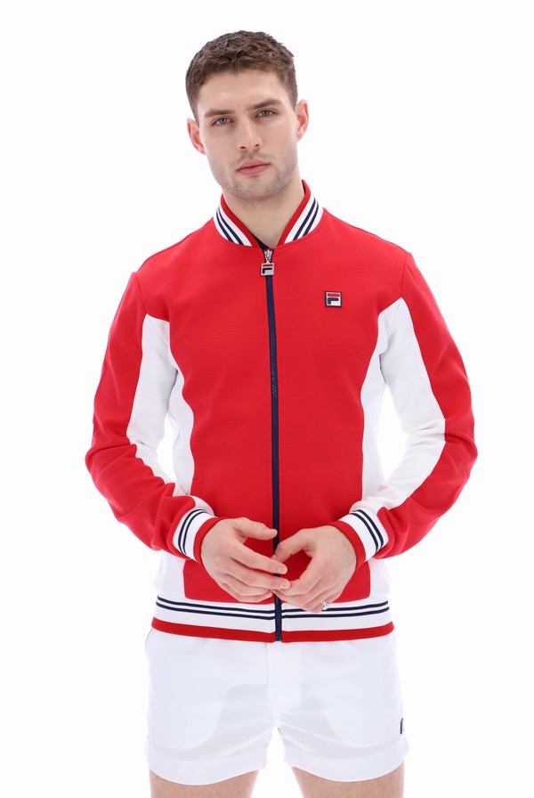 Red / White / Navy Fila Settanta Baseball Men Tracksuits | 7548JPEHB